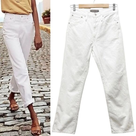 J. Crew Point Sur White Shoreditch Straight Jeans Preppy Coastal Women’s Size 26 - Picture 1 of 15
